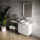 Ravak Strip 90x70 fürdőszobai tükör világítással, fehér