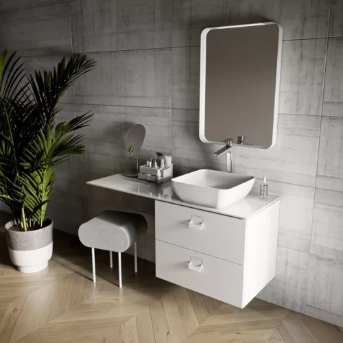 Ravak Strip 90x70 fürdőszobai tükör világítással, fehér