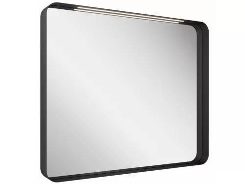 Ravak Strip 90x70 fürdőszobai tükör világítással, fekete