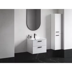   Ravak Chrome II SB 39 magasszekrény jobb, fehér, fekete fogantyúval 152 mm