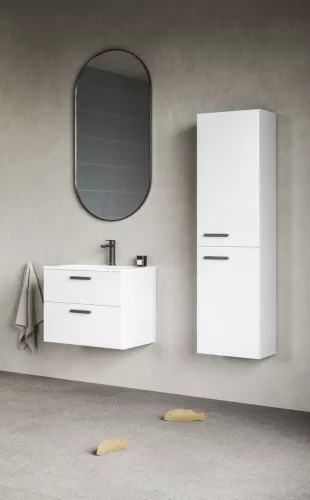 Ravak Chrome II SB 39 magasszekrény jobb, fehér, fekete fogantyúval 152 mm