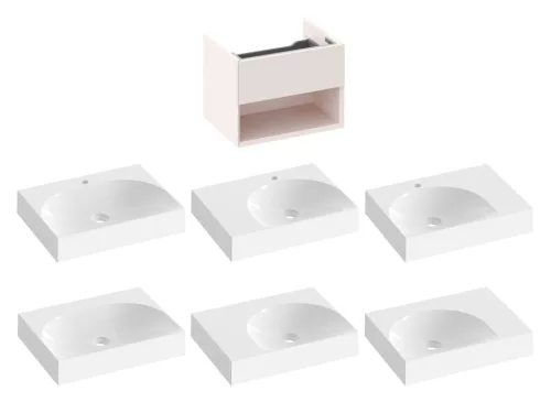 Ravak SD Lite 60 fürdőszobai szekrény mosdó alá Alabaster Pink