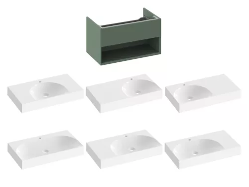 Ravak SD Lite 80 fürdőszobai szekrény mosdó alá Grey Green