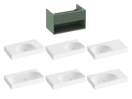 Ravak SD Lite 80 fürdőszobai szekrény mosdó alá Grey Green