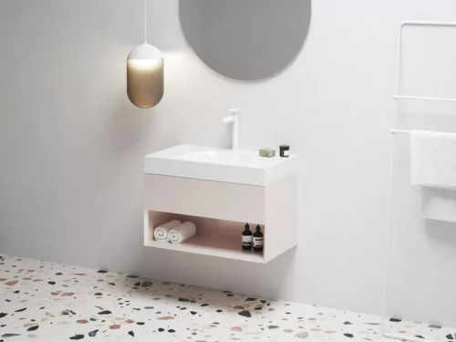 Ravak SD Lite 80 fürdőszobai szekrény mosdó alá Alabaster Pink