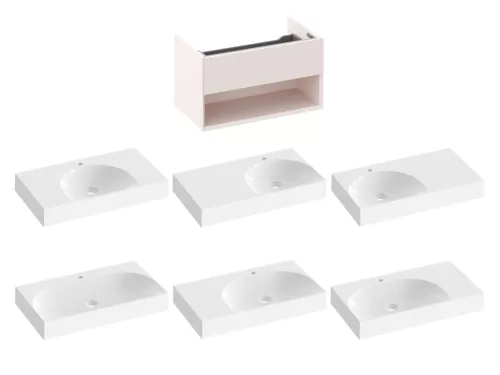 Ravak SD Lite 80 fürdőszobai szekrény mosdó alá Alabaster Pink