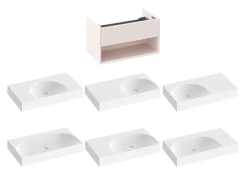 Ravak SD Lite 80 fürdőszobai szekrény mosdó alá Alabaster Pink