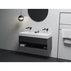   Ravak SD Lite 120 fürdőszobai szekrény mosdó alá matt fekete