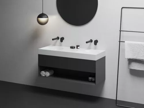 Ravak SD Lite 120 fürdőszobai szekrény mosdó alá matt fekete