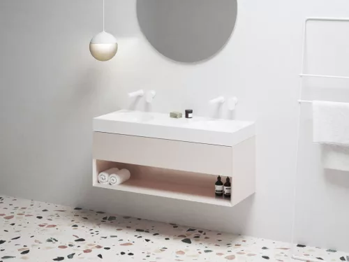 Ravak SD Lite 120 fürdőszobai szekrény mosdó alá Alabaster Pink