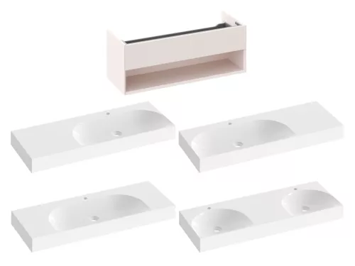 Ravak SD Lite 120 fürdőszobai szekrény mosdó alá Alabaster Pink