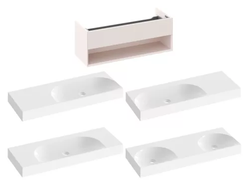 Ravak SD Lite 120 fürdőszobai szekrény mosdó alá Alabaster Pink
