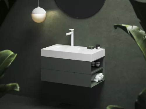 Ravak SD Lite 80 J fürdőszobai szekrény mosdó alá Grey Green