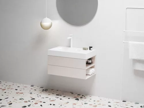 Ravak SD Lite 80 J fürdőszobai szekrény mosdó alá Alabaster Pink