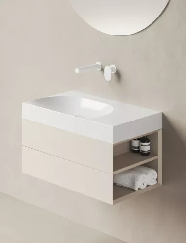 Ravak SD Lite 80 J fürdőszobai szekrény mosdó alá Alabaster Pink
