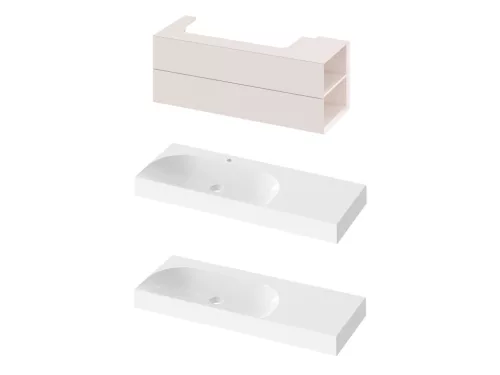 Ravak SD Lite 120 J fürdőszobai szekrény mosdó alá Alabaster Pink