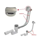 Ravak bowdenes kádszifon 800mm szögletes töltőfejjel króm X01504 rajza