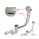 Ravak bowdenes kádszifon 800mm szögletes töltőfejjel króm X01504 rajza