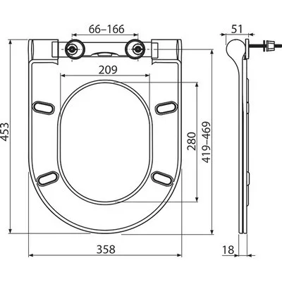 Ravak Uni Chrome Slim WC ülőke softclose X01550