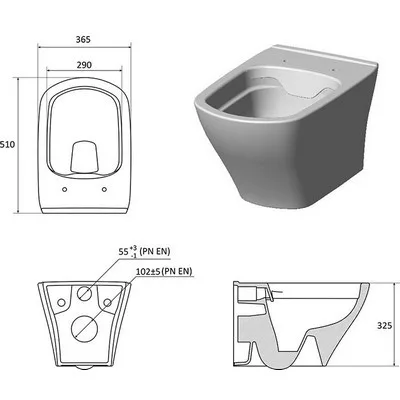 Ravak Classic RimOff öblítőperem nélküli fali WC X01671