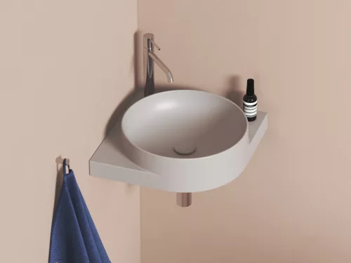 Ravak Flat mosdólefolyó kerámia fedéllel, Smoke Grey