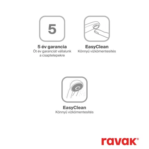 Ravak Zuhanyoszlop termosztátos csapteleppel, állítható fej- és kézizuhannyal TE 091.00CR, króm