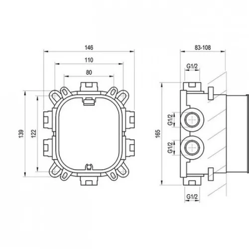 Ravak Flat RB 072.50 R-box Vari alaptest csaptelephez X070139