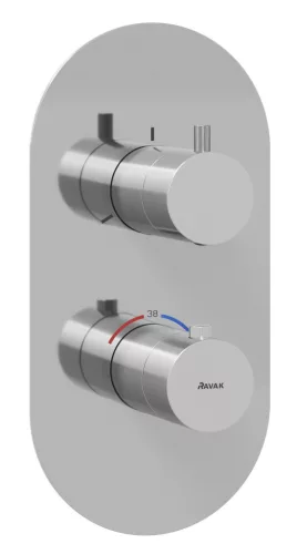 Ravak Espirit termosztátos falba süllyesztett csaptelep, háromutas, belső egység nélkül ES 067.00CR.O3.RB07C, króm
