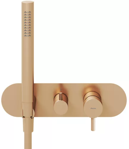 Ravak Espirit falba süllyesztett csaptelep szettel, kétutas, belső egység nélkül ES 065.60RGB.O2.RB07D.+S, rose gold