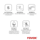 Ravak Eleganta álló mosdócsaptelep 220 mm leeresztő nélkül EL 014.00CR, Chrome