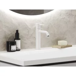  Ravak Espirit álló mosdócsaptelep BeCool 190 mm leeresztő nélkül ES 012.11WV, White Velvet