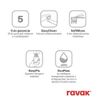 Ravak Espirit álló mosdócsaptelep BeCool 250 mm leeresztő nélkül ES 014.01CR, króm