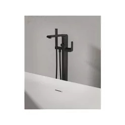   Ravak Flat padlón álló kádcsaptelep szettel FL 080.20BLM.RB07A, matt fekete