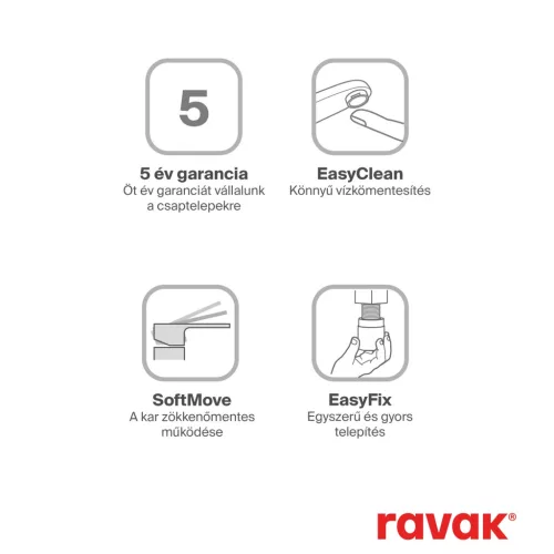 Ravak Life álló bidécsaptelep 160 mm, leersztő nélkül LF 056.20BLM, matt fekete