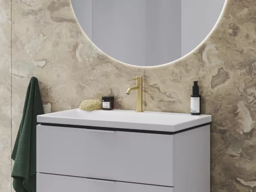 Ravak Espirit álló mosdócsaptelep 190 mm leeresztő nélkül ES 012.60GLB, gold