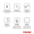 Ravak Espirit álló mosdócsaptelep BeCool 190 mm leeresztő nélkül ES 012.61GLB, gold