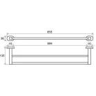 Ravak Chrome dupla törölközőtartó 65 cm CR 320.00 X07P193