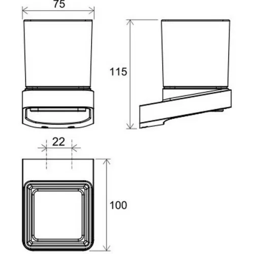 Ravak 10° pohár TD 210.00 matt üveg króm X07P321