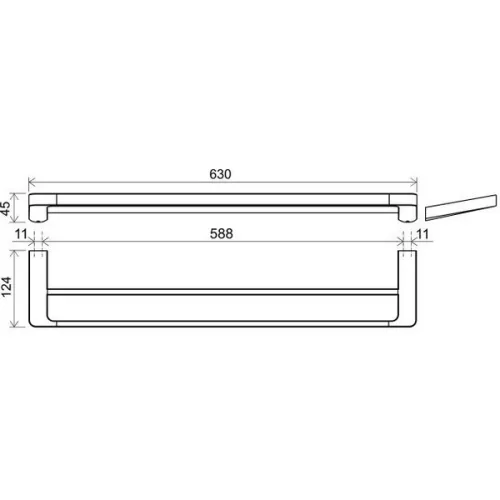 Ravak 10° dupla törölközőtartó 63 cm TD 320.00 X07P326