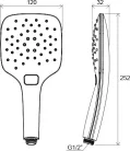 Ravak Kézizuhany Air, 3 funkcióss 120mm 958.10CR/WH, króm/fehér