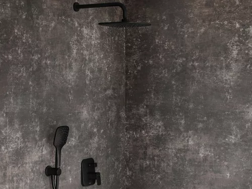 Ravak Esőztető zuhanyfej ABS, szögletes, 250mm 983.20BL, fekete