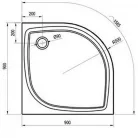 Ravak Elipso Pro Flat zuhanytálca 90 cm fehér XA237711010