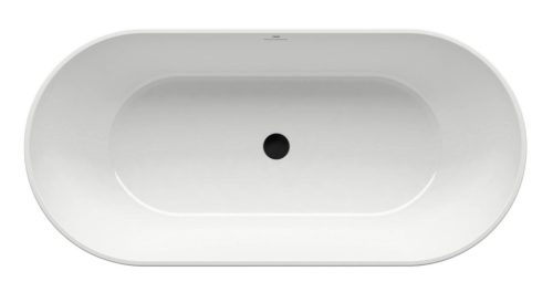 Ravak Freedom O 169x80, akrilkád, fehér szabadonálló, fehér/fekete/króm lefolyó