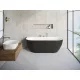 Ravak Freedom Wall 166x80 akrilkád, Fekete / Fehér, Fekete / Fehér / Króm lefolyó