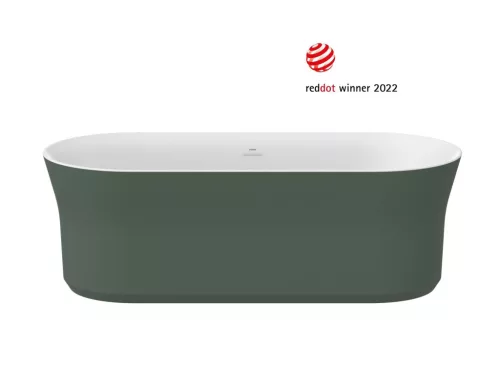 Ravak Ypsilon 180x80, akrilkád, Grey Green/fehér, szabadonálló, fehér/fekete/króm lefolyó