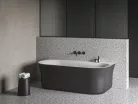 Ravak Ypsilon Wall 178x86, akrilkád, Fekete / Fehér, szabadonálló, Fekete / Fehér / Króm lefolyó