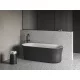 Ravak Ypsilon 180x80, akrilkád, Fekete / Fehér, szabadonálló, Fekete / Fehér / Króm lefolyó