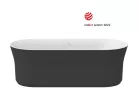 Ravak Ypsilon 180x80, akrilkád, Fekete / Fehér, szabadonálló, Fekete / Fehér / Króm lefolyó