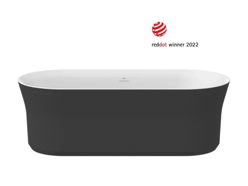 Ravak Ypsilon 180x80, akrilkád, Fekete / Fehér, szabadonálló, Fekete / Fehér / Króm lefolyó
