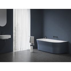   Ravak Ypsilon Wall 178x86, akrilkád, Kék / Fehér, szabadonálló, fehér/fekete/króm lefolyó